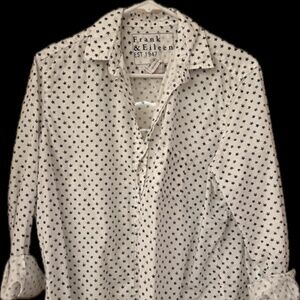 Frank & Eileen - navy star "Eileen" shirt small